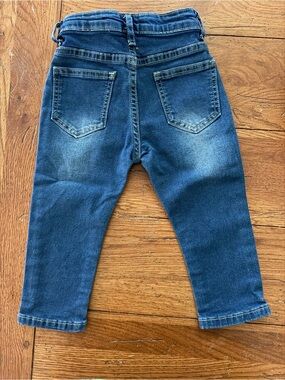 SHEIN Dark Blue Kids Stretch Denim Jeans